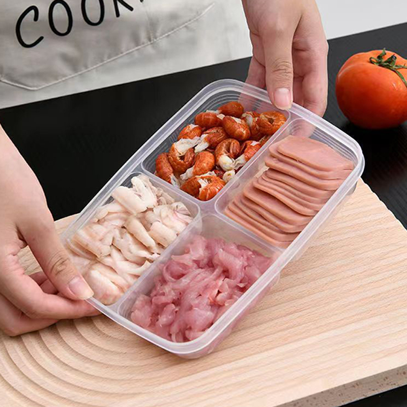 New【4 Grids Plastic Storage Bo - Food Storage Box Set 评论和价格