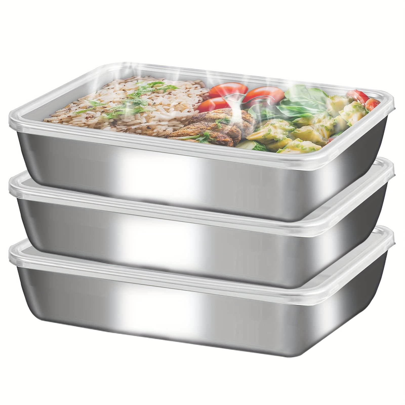 3pcs Stainless Steel Food Cont - Food Storage For Camping 评论和价格