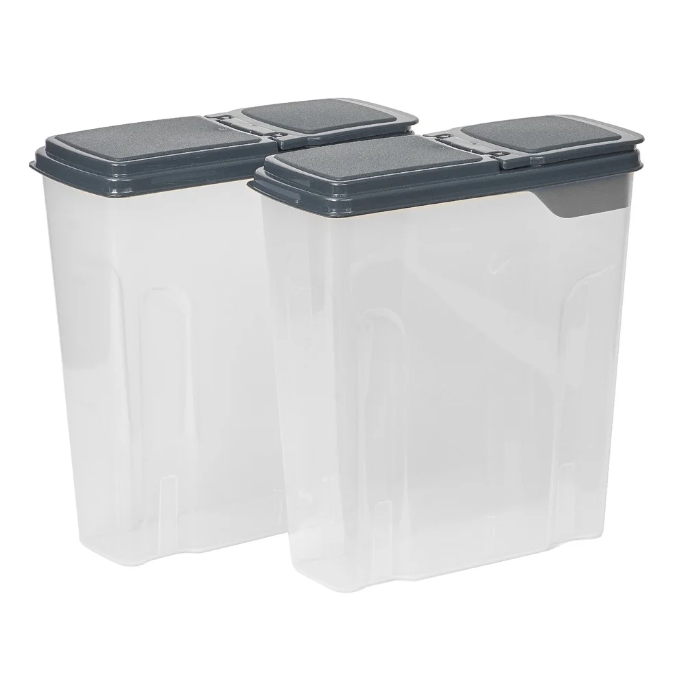 2-Pack Plastic Cereal Dispense - Food Storage Quart Containers 评论和价格