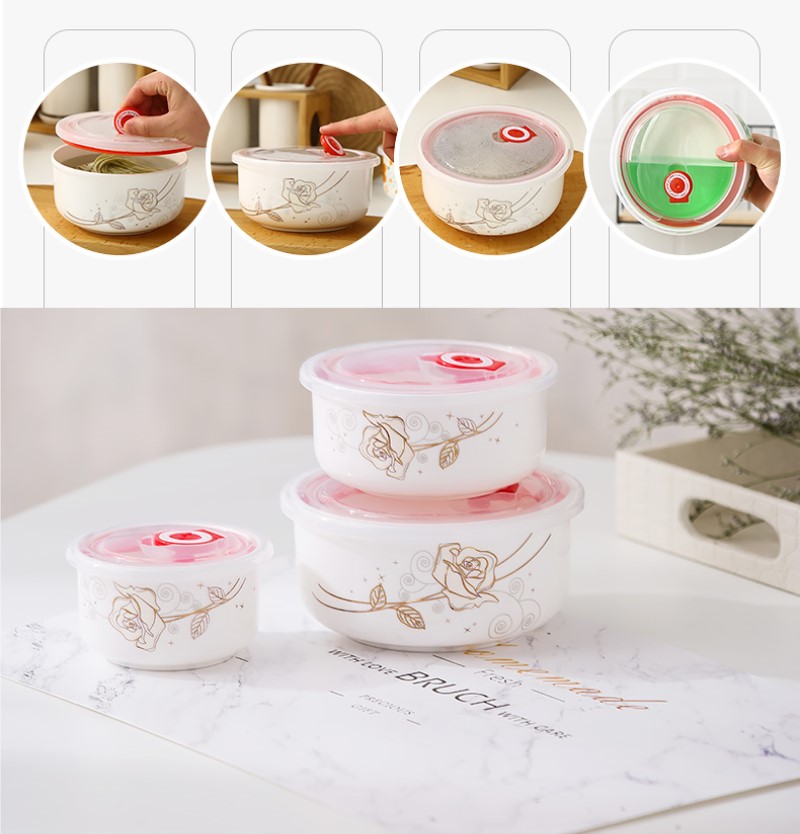 Three-piece set, fine bone chi - Food Storage Containers Set 评论和价格