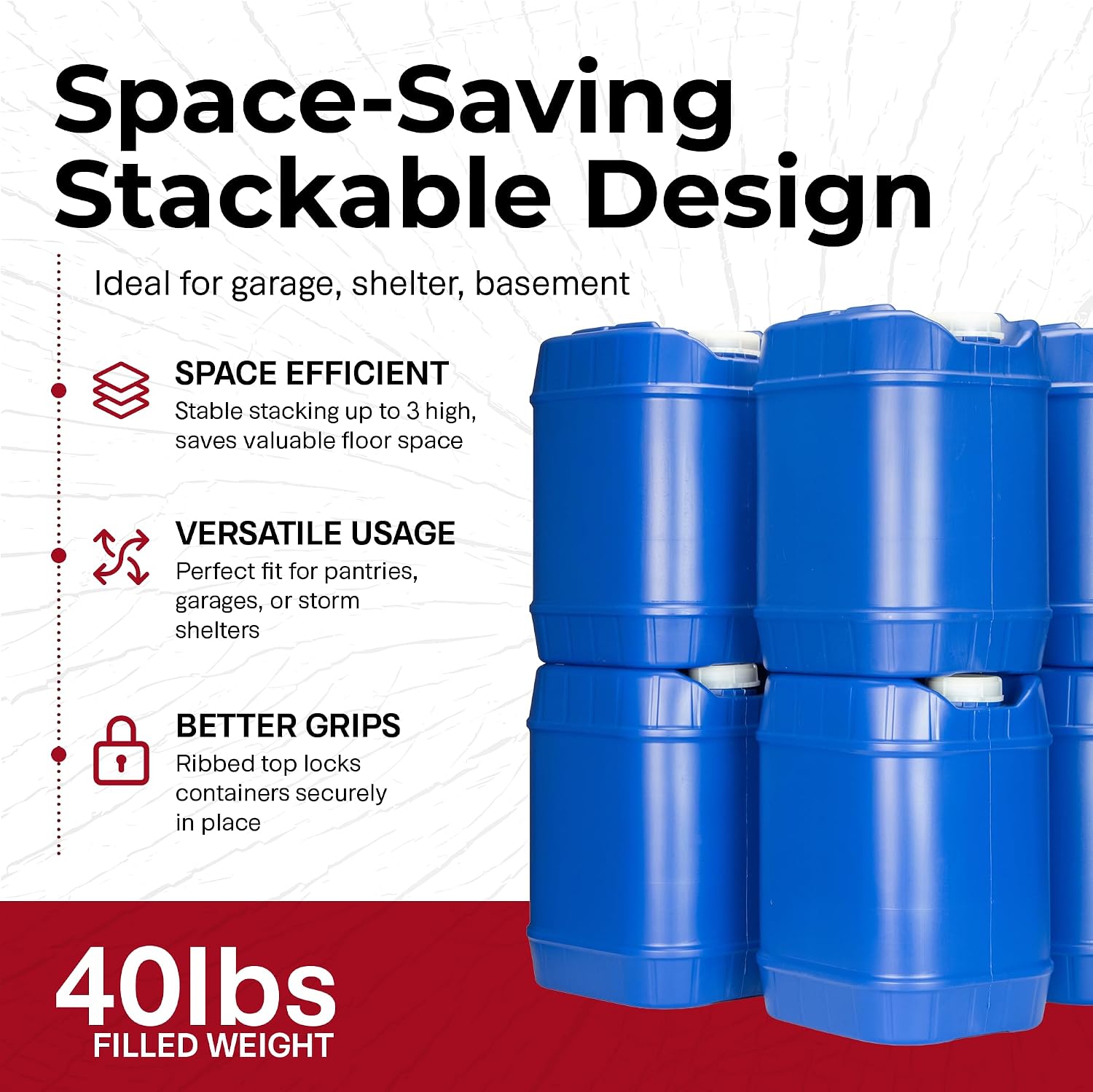 Stackable Emergency Water Stor - Food Storage For Camping 评论和价格