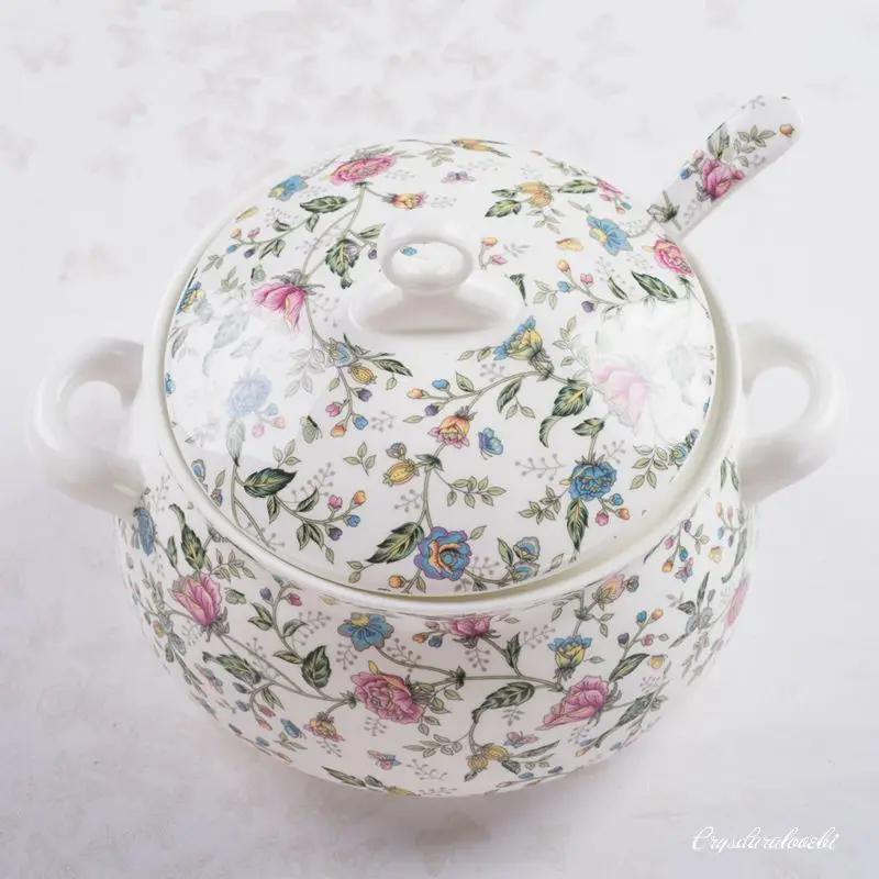 9 Inch, Bone China Tureen for  - Food Storage Plant 评论和价格