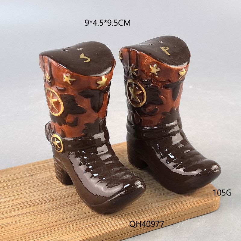 Vintage Boots Ceramic Spice Ja - Food Storage Box Set 评论和价格