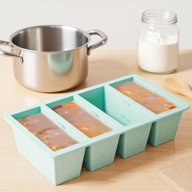 1Pc Silicone Freezer Tray With - Food Storage Frozen 评论和价格
