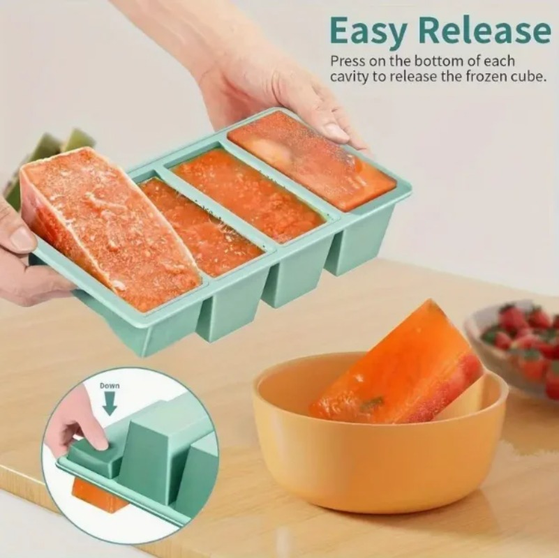 1Pc Silicone Freezer Tray With - Food Storage Frozen 评论和价格