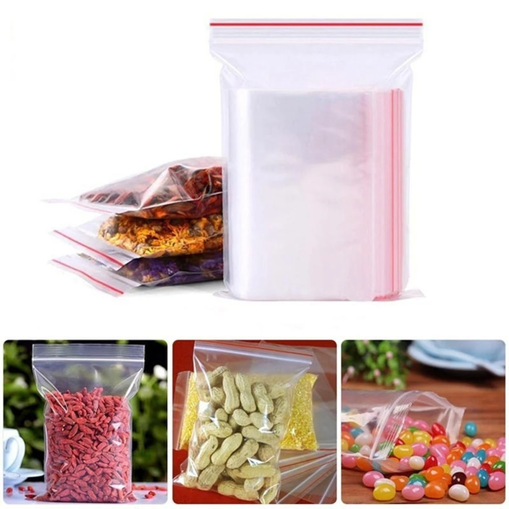 100-1000Pcs Reclosable Transpa - Food Storage Ziploc Bags 评论和价格