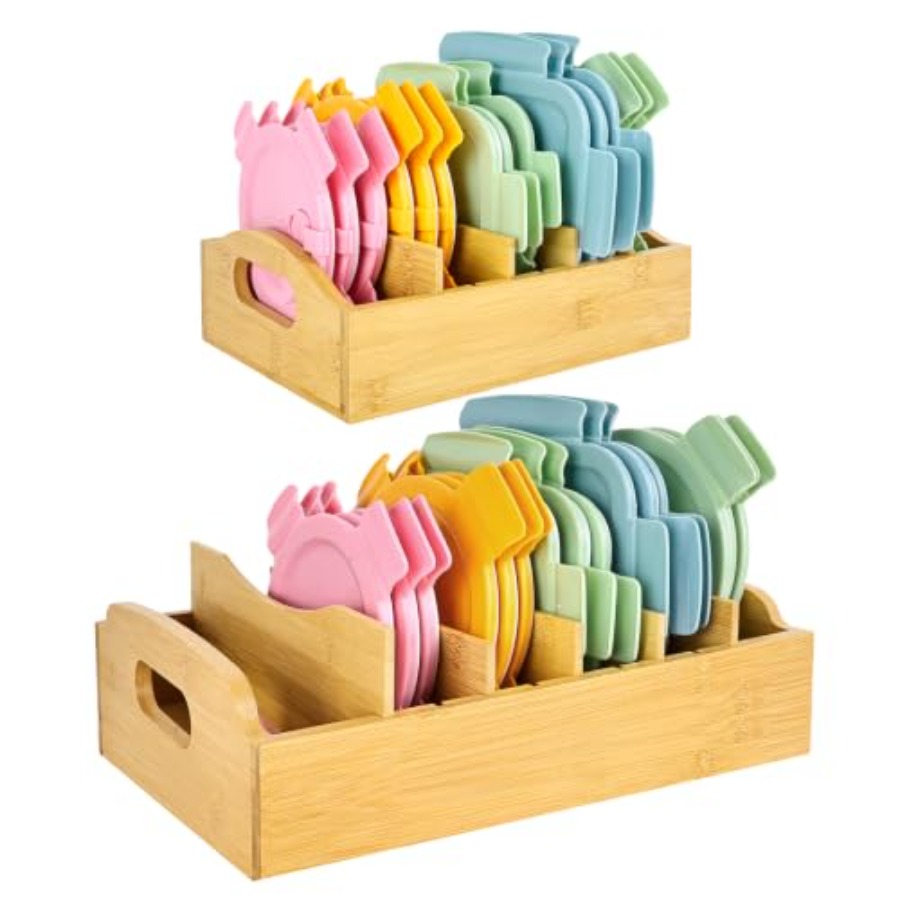 2 Pack Bamboo Lid Organizer, 1 - Food Storage Containers 评论和价格