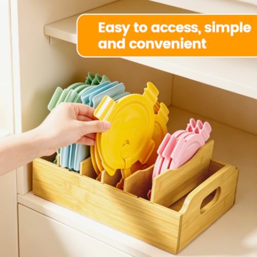2 Pack Bamboo Lid Organizer, 1 - Food Storage Containers 评论和价格