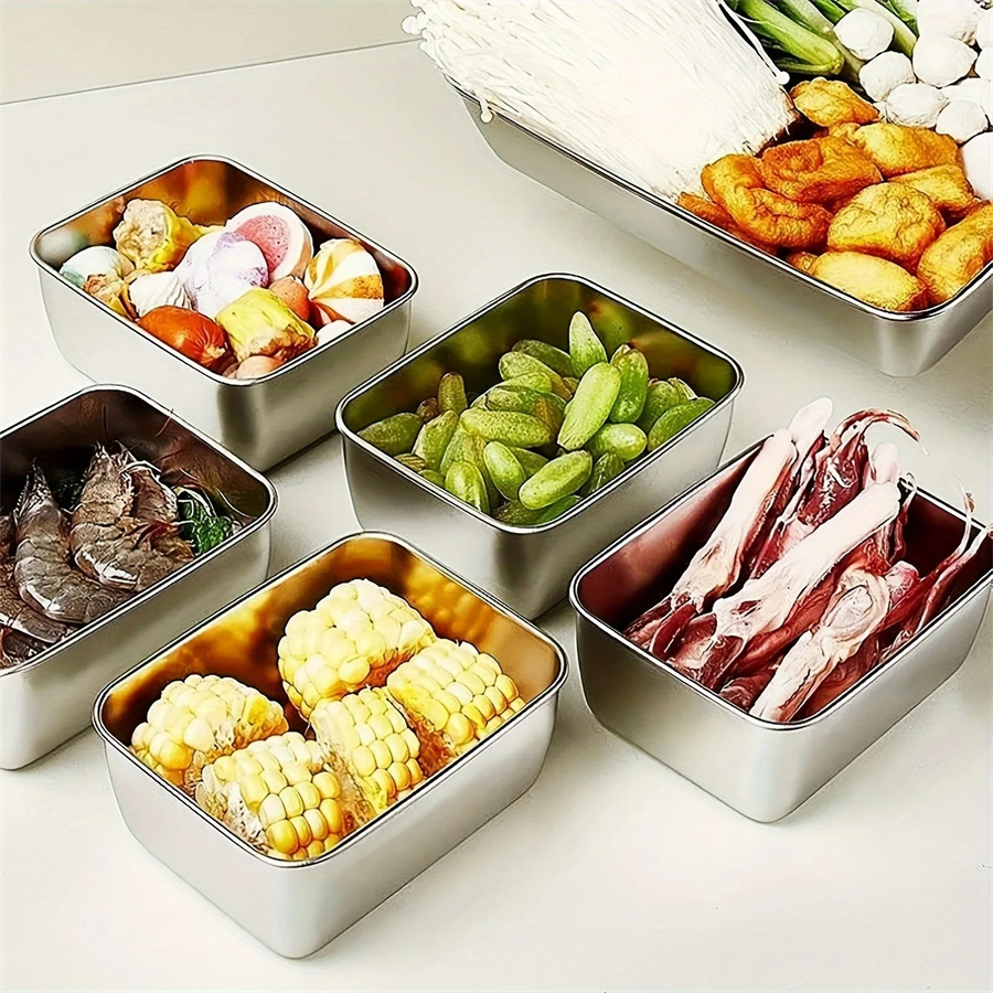 1/3/5pcs Stainless Steel Food  - Food Storage Box Set 评论和价格